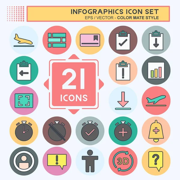 Bilgi Grafiği Simgesi Ayarlandı. Eğitim sembolü için uygun. renk arkadaşı stili. Basit dizayn edilebilir. tasarım şablonu. Basit gösterim