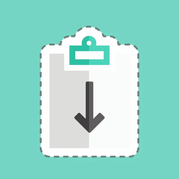 Sticker Line Cut Assignment Return Suitable Infographics Symbol Simple Design — Archivo Imágenes Vectoriales