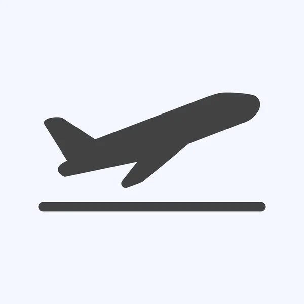 Icon Flight Takeoff Suitable Infographics Symbol Glyph Style Simple Design — Archivo Imágenes Vectoriales