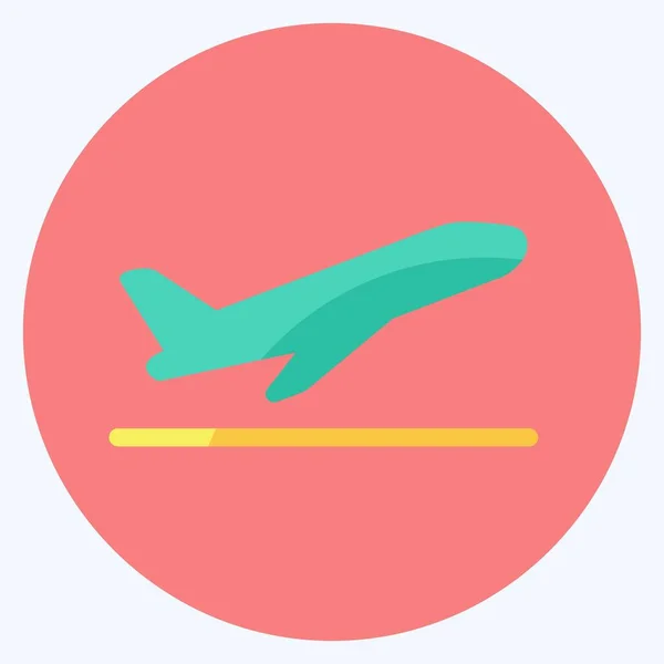 Icon Penerbangan Takeoff Cocok Untuk Simbol Infographics Gaya Datar Desain - Stok Vektor