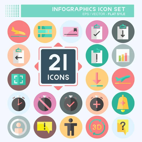 Bilgi Grafiği Simgesi Ayarlandı. Eğitim sembolü için uygun. Düz stil. Basit dizayn edilebilir. tasarım şablonu. Basit gösterim