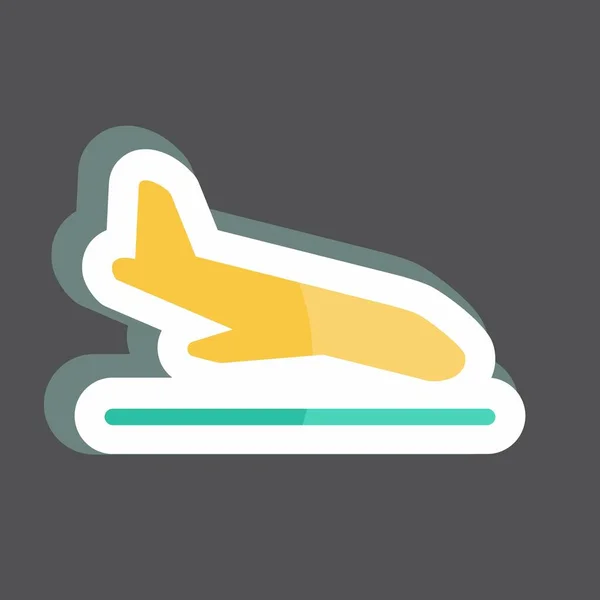 Sticker Flight Land Suitable Infographics Symbol Simple Design Editable Design — ストックベクタ