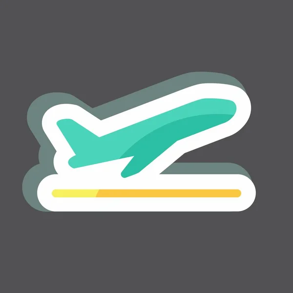 Sticker Flight Takeoff Suitable Infographics Symbol Simple Design Editable Design — Stockvektor