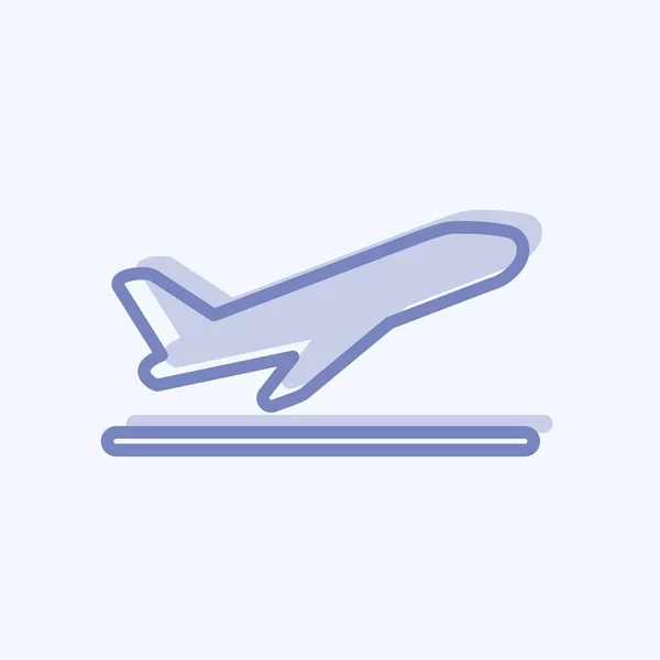 Icon Flight Takeoff Suitable Infographics Symbol Two Tone Style Simple — Stockvektor