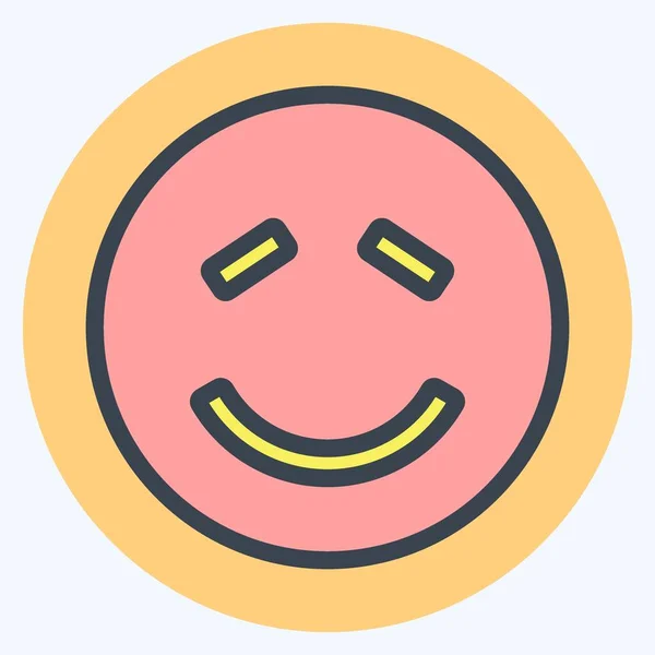 Icon Emoticon Shy Suitable Emoticon Symbol Color Mate Style Simple — Image vectorielle