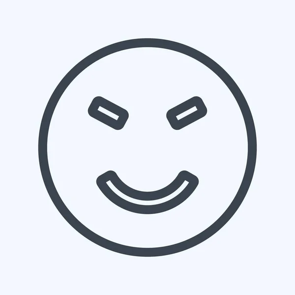 Ikoon Emoticon Amuseren Geschikt Voor Emoticon Symbool Lijnstijl Eenvoudig Ontwerp — Stockvector