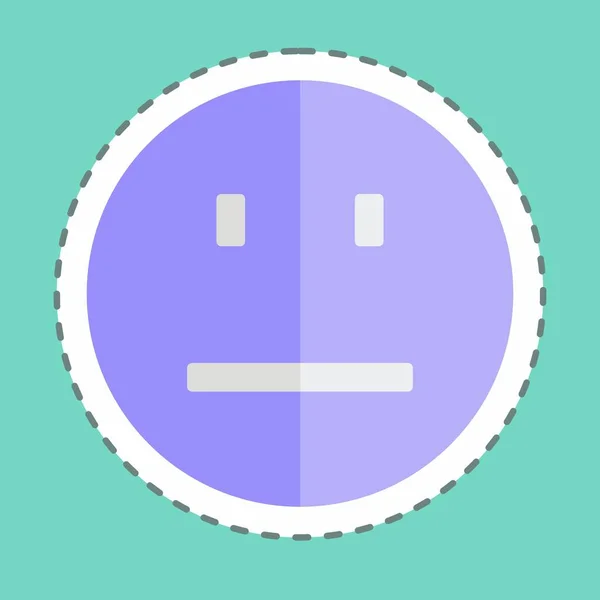 Sticker Lijn Snijd Emoticon Niet Praten Geschikt Voor Emoticon Symbool — Stockvector