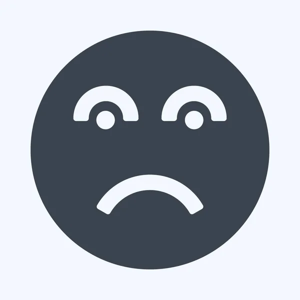 Ikona Emoticon Zklamán Vhodný Pro Symbol Emotikonu Styl Glyfu Jednoduchý — Stockový vektor