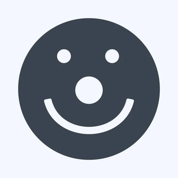 Icône Emoticon Clown Adapté Symbole Emoticon Style Glyphe Conception Simple — Image vectorielle