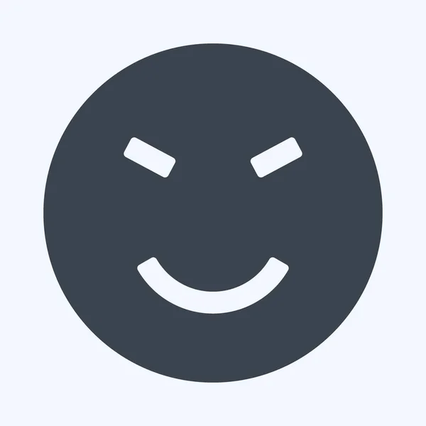 Ikoon Emoticon Amuseren Geschikt Voor Emoticon Symbool Glyph Stijl Eenvoudig — Stockvector