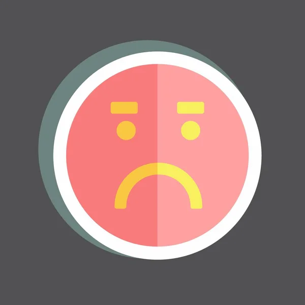 Sticker Emoticon Worried Suitable Emoticon Symbol Simple Design Editable Design — Stock Vector