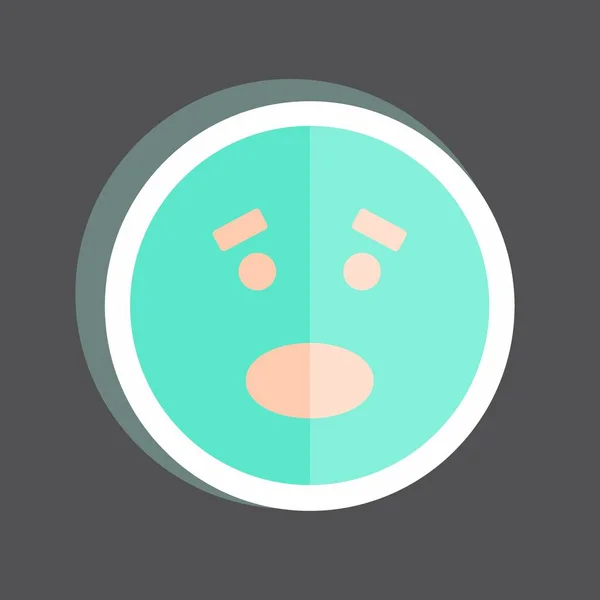 Sticker Emoticon Scared Suitable Emoticon Symbol Simple Design Editable Design — Vetor de Stock