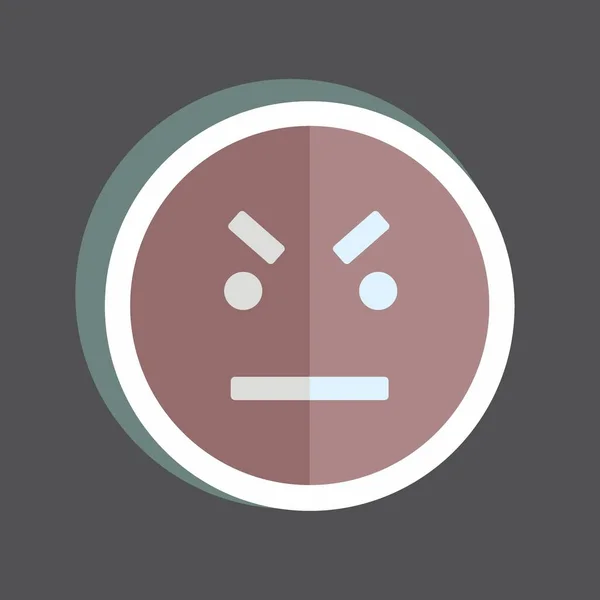 Sticker Emoticon Boos Geschikt Voor Emoticon Symbool Eenvoudig Ontwerp Bewerkbaar — Stockvector