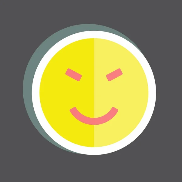 Sticker Emoticon Amused Suitable Emoticon Symbol Simple Design Editable Design — Vector de stock