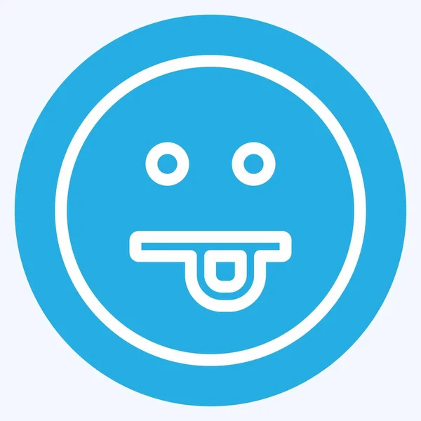 Ícone Emoticon Tolo Adequado Para Símbolo Emoticon Estilo Olhos Azuis — Vetor de Stock