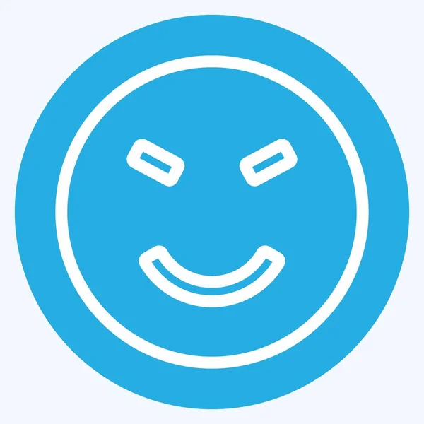 Ikoon Emoticon Amuseren Geschikt Voor Emoticon Symbool Blauwe Ogen Stijl — Stockvector