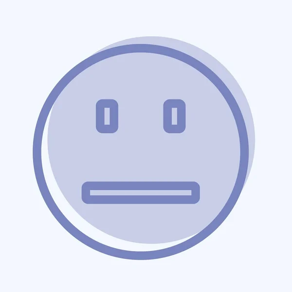 Icono Emoticon Straight Face Adecuado Para Emoticon Símbolo Estilo Dos — Vector de stock