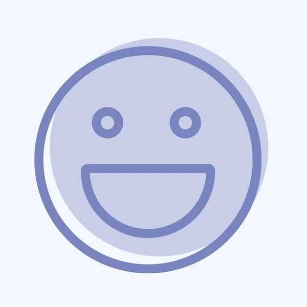 Icon Emoticon Laughing Suitable Emoticon Symbol Two Tone Style Simple — Stockvektor