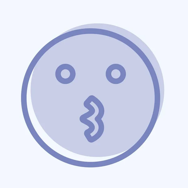 Ikoon Emoticon Zoenen Geschikt Voor Emoticon Symbool Twee Toonsstijl Eenvoudig — Stockvector
