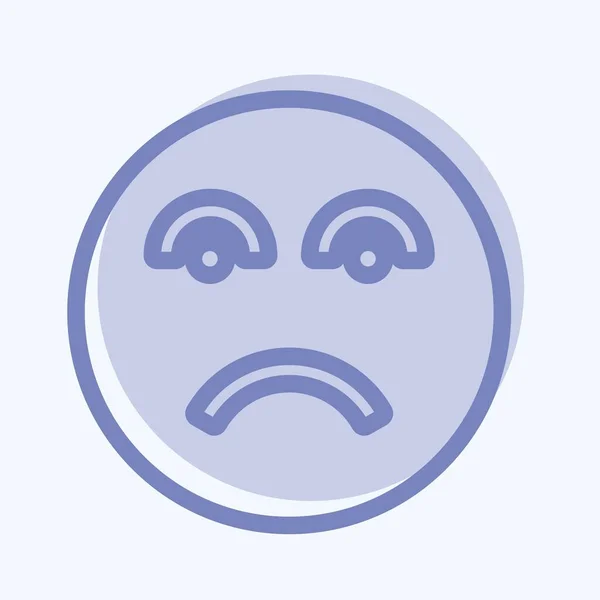 Icon Emoticon Disappointed Suitable Emoticon Symbol Two Tone Style Simple — Image vectorielle