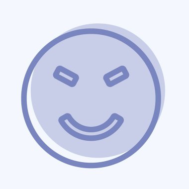 Simge Duygusu Eğlendi. Duygu Simgesi için uygun. İki ton stili. Basit dizayn edilebilir. tasarım şablonu. Basit gösterim