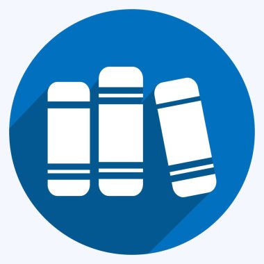 Simge Kitapları. Mobil Uygulamalar sembolü için uygun. Uzun gölge tarzı. Basit dizayn edilebilir. tasarım şablonu. Basit gösterim