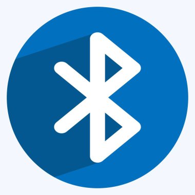 Simge Bluetooth. Mobil Uygulamalar sembolü için uygun. Uzun gölge tarzı. Basit dizayn edilebilir. tasarım şablonu. Basit gösterim