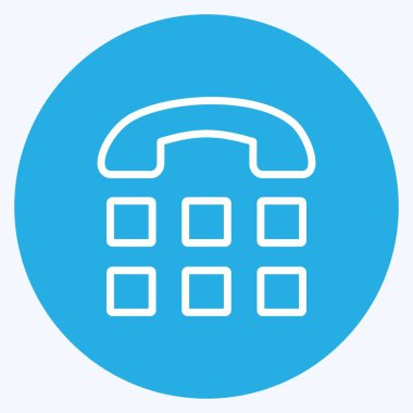 Simge Teletype. Mobil Uygulamalar sembolü için uygun. Mavi gözlü. Basit dizayn edilebilir. tasarım şablonu. Basit gösterim