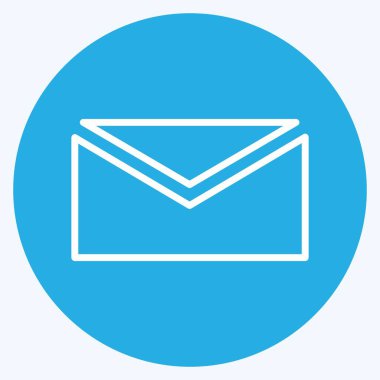 Simge Postası. Mobil Uygulamalar sembolü için uygun. Mavi gözlü. Basit dizayn edilebilir. tasarım şablonu. Basit gösterim