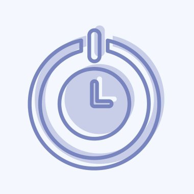 Simge zamanlanmış güç & kapalı. Mobil Uygulamalar sembolü için uygun. İki ton stili. Basit dizayn edilebilir. tasarım şablonu. Basit gösterim