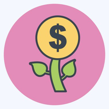 Simge Yatırımı. Eğitim sembolü için uygun. renk arkadaşı stili. Basit dizayn edilebilir. tasarım şablonu. Basit gösterim