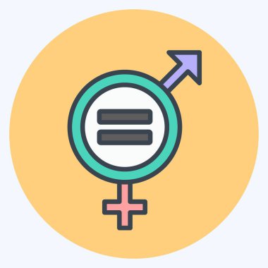 Simge Cinsiyet Eşitliği. Topluluk sembolü için uygun. renk arkadaşı stili. Basit dizayn edilebilir. tasarım şablonu. Basit gösterim