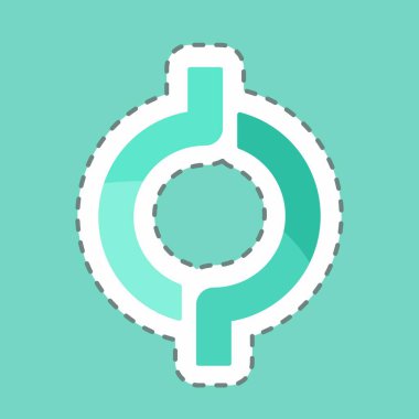 Çıkartma hattı Açık Bağlantı 'yı kesti. Topluluk sembolü için uygun. Basit dizayn edilebilir. tasarım şablonu. Basit gösterim