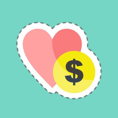 Çıkartma hattı bağışı kesti. Topluluk sembolü için uygun. Basit dizayn edilebilir. tasarım şablonu. Basit gösterim