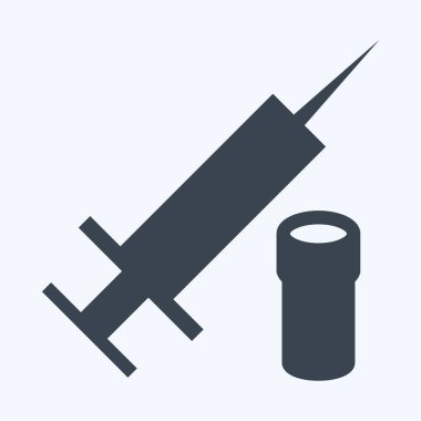 İkon aşısı. Topluluk sembolü için uygun. Kabartma tarzı. Basit dizayn edilebilir. tasarım şablonu. Basit gösterim