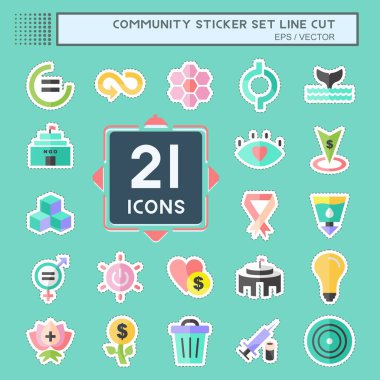 Toplumsal Çıkartma Hattı kesildi. Eğitim sembolü için uygun. Basit dizayn edilebilir. tasarım şablonu. Basit gösterim