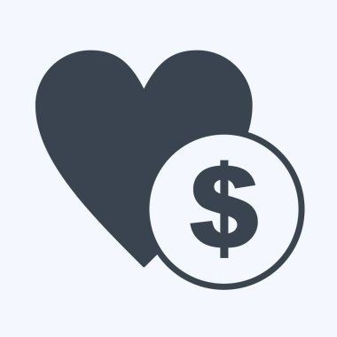 Simge Bağışı. Topluluk sembolü için uygun. Kabartma tarzı. Basit dizayn edilebilir. tasarım şablonu. Basit gösterim