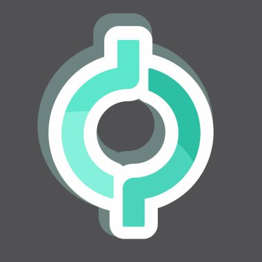 Etiket Açık Bağlantı. Topluluk sembolü için uygun. Basit dizayn edilebilir. tasarım şablonu. Basit gösterim