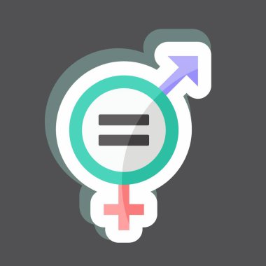 Çıkartma Cinsiyet Eşitliği. Topluluk sembolü için uygun. Basit dizayn edilebilir. tasarım şablonu. Basit gösterim