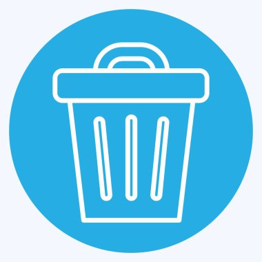 Simge Çöp Kutusu. Topluluk sembolü için uygun. Mavi gözlü. Basit dizayn edilebilir. tasarım şablonu. Basit gösterim