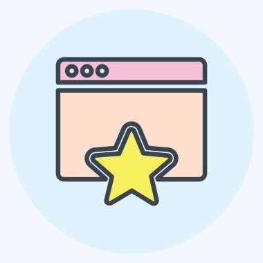 Simge Sevdiği Sayfa. Kullanıcı Arayüzü sembolü için uygun. renk arkadaşı stili. Basit dizayn edilebilir. tasarım şablonu. Basit gösterim