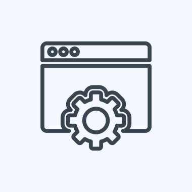 Simge Tarayıcı Ayarları. Kullanıcı Arayüzü sembolü için uygun. Sıra tarzı. Basit dizayn edilebilir. tasarım şablonu. Basit gösterim