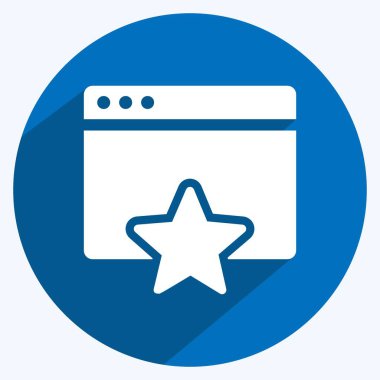 Simge Sevdiği Sayfa. Kullanıcı Arayüzü sembolü için uygun. Uzun gölge tarzı. Basit dizayn edilebilir. tasarım şablonu. Basit gösterim