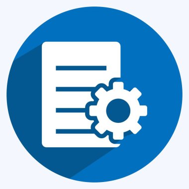 Simge Belgesi Ayarları. Kullanıcı Arayüzü sembolü için uygun. Uzun gölge tarzı. Basit dizayn edilebilir. tasarım şablonu. Basit gösterim