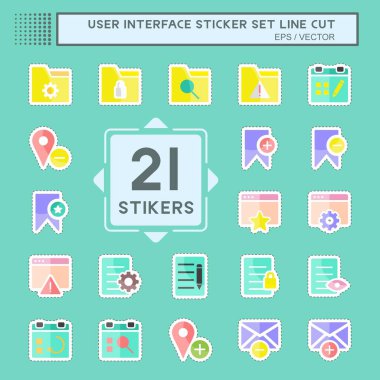 Kullanıcı Arayüzü Etiketi satır kesimi seti. Web Arayüzü sembolü için uygun. Basit dizayn edilebilir. tasarım şablonu. Basit gösterim