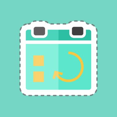 Etiket çizgisi Eşzamanlama Olayı 'nı kesti. Kullanıcı Arayüzü sembolü için uygun. Basit dizayn edilebilir. tasarım şablonu. Basit gösterim