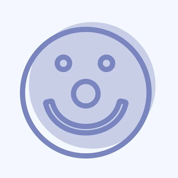 Icon Emoticon Clown Suitable Emoticon Symbol Two Tone Style Simple — Image vectorielle