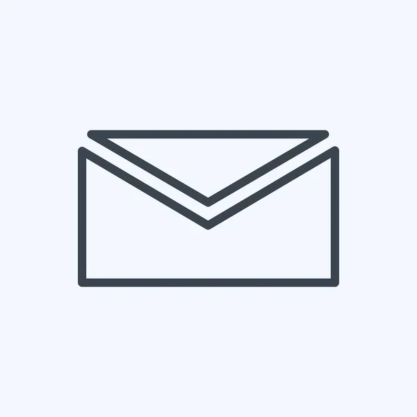 Icon Mail Suitable Mobile Apps Symbol Line Style Simple Design — Archivo Imágenes Vectoriales
