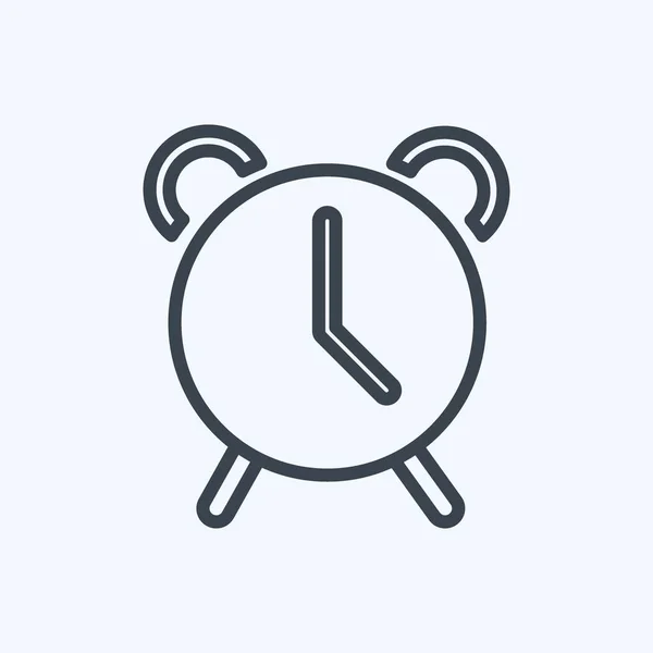 Icono Alarma Adecuado Para Símbolo Aplicaciones Móviles Estilo Línea Diseño — Vector de stock