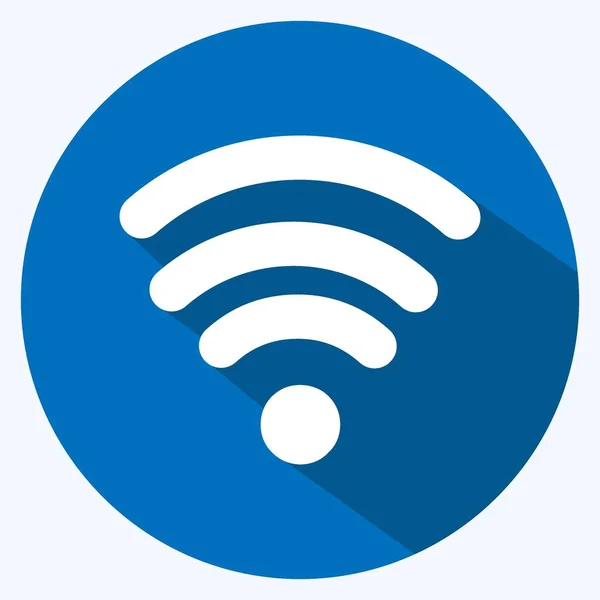 Ikon Wifi Lämplig För Mobile Apps Symbol Lång Skuggstil Enkel — Stock vektor